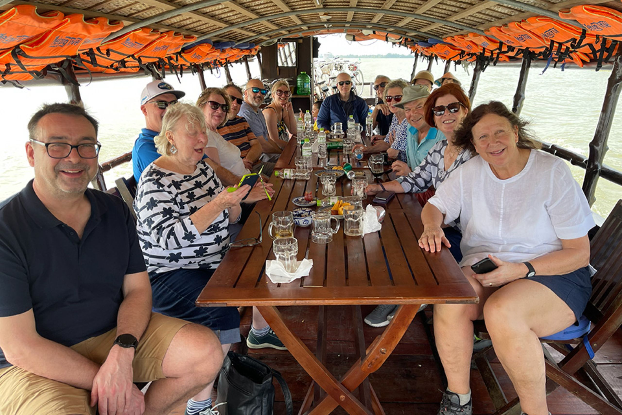 River cruise guests enjoying lunch on board
