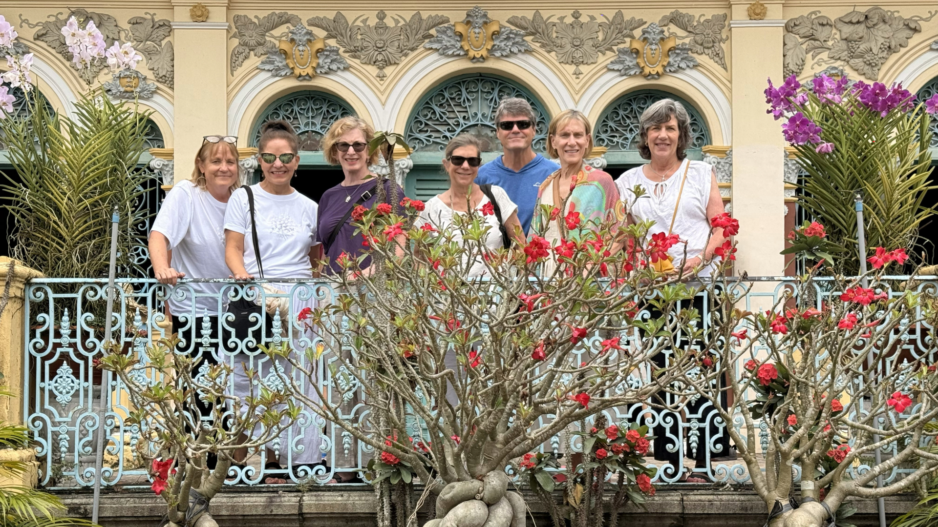 guests are taking photos at the ancient house