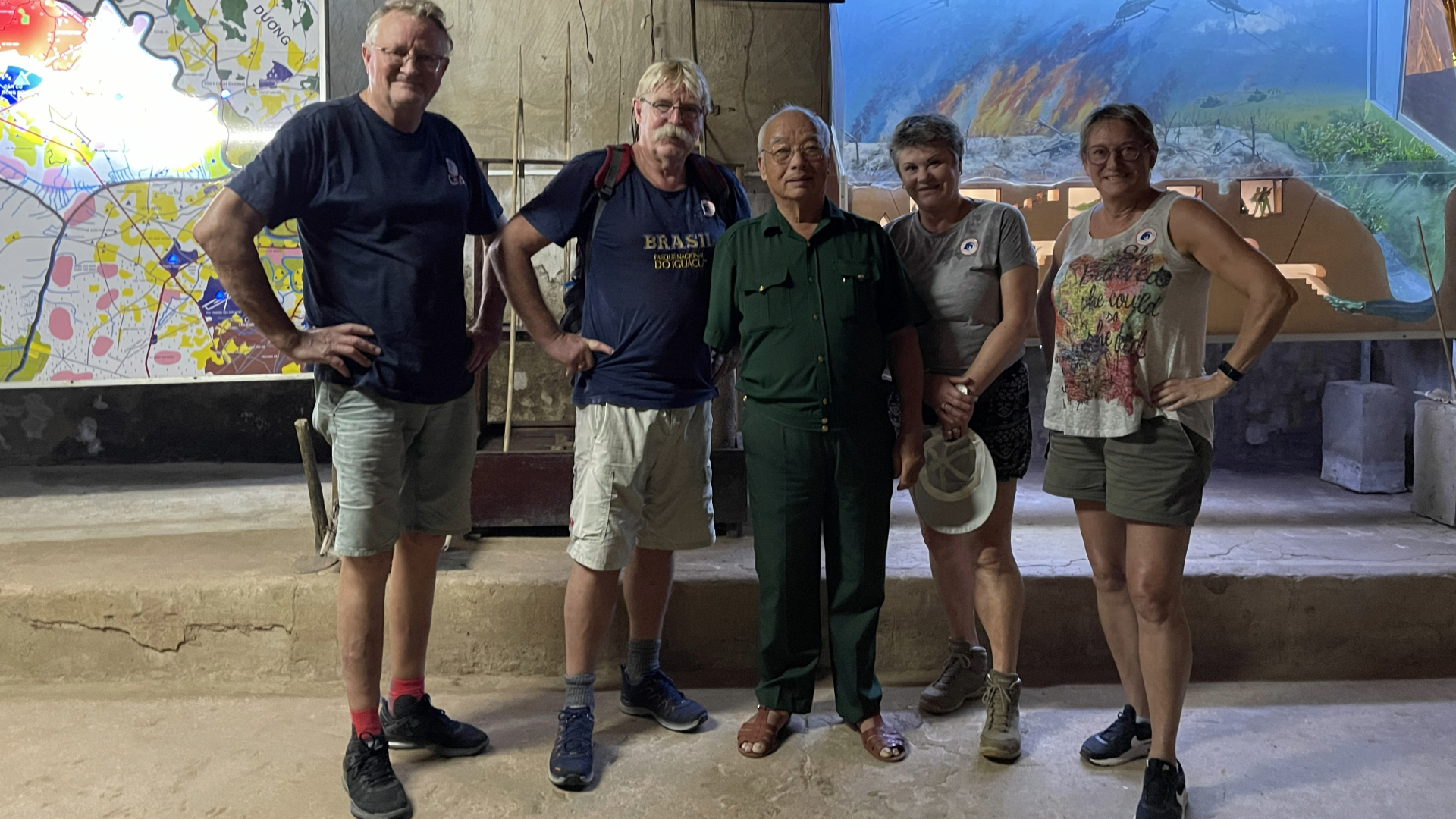 Guests taking photo with Uncle Nam