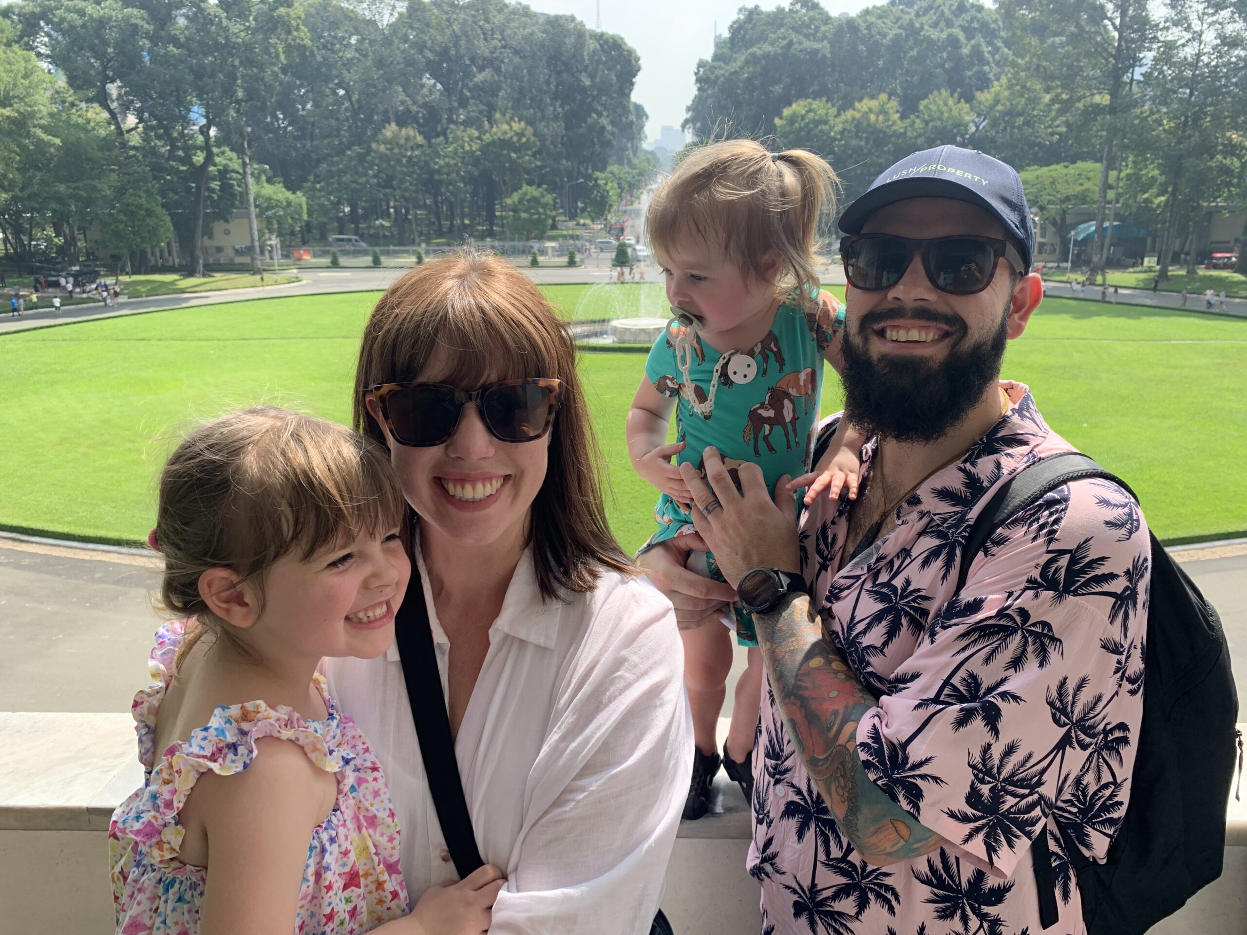 Family traveling in Indochina